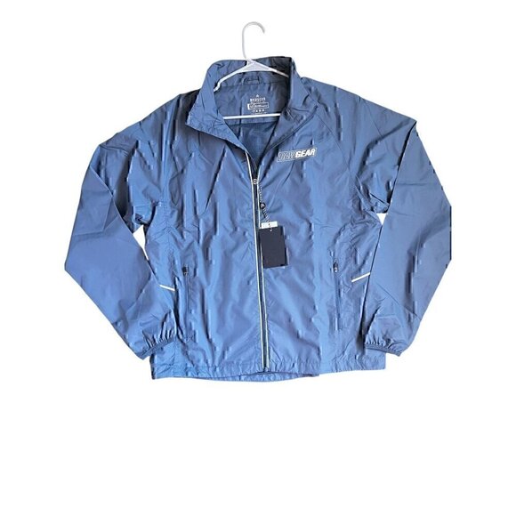 RAWGEAR REFLECTIVE FULL ZIP GRAY WINDBREAKER JACKET, W/POCKETS, MESH LINED, MED - Picture 4 of 5